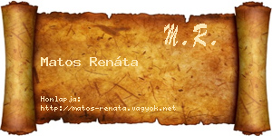 Matos Renáta névjegykártya
